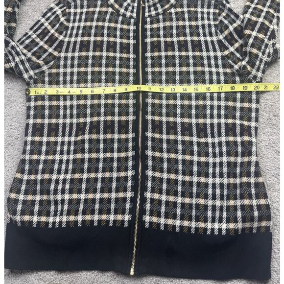 Jones New York full-zip jacket, likely a plaid tweed knit Womens Medium Bomber - Picture 6 of 12